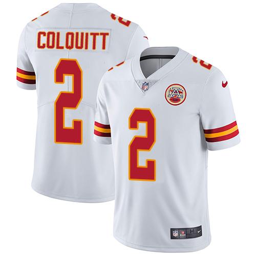 2019 men Kansas City Chiefs #2 Colquitt white Nike Vapor Untouchable Limited NFL Jersey